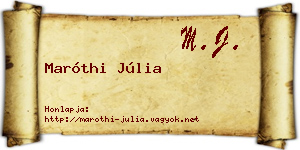 Maróthi Júlia névjegykártya